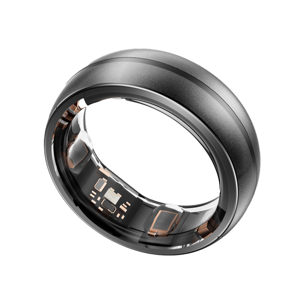 Black aura ring X with electronic components