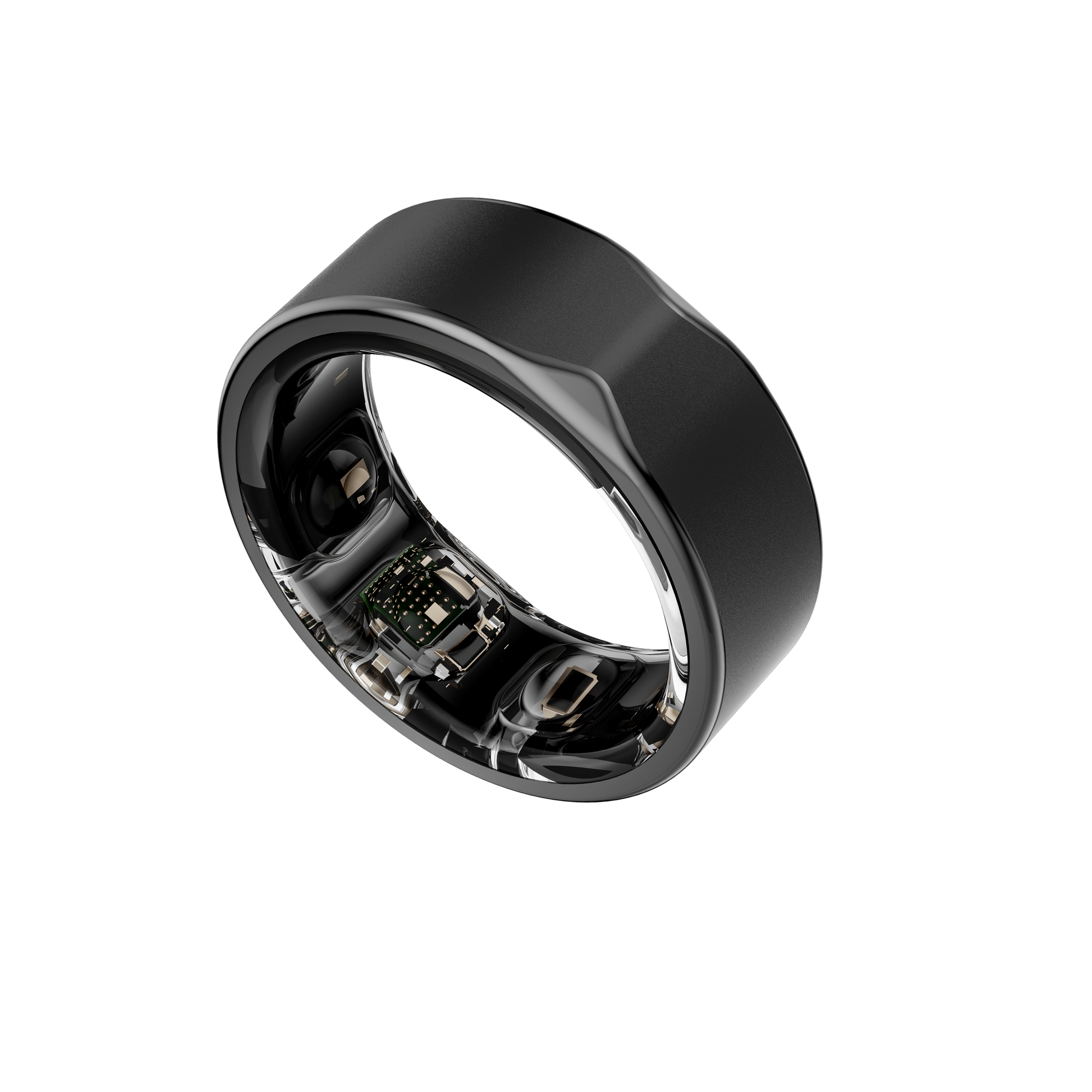 Black Aura ring pro showing electronics