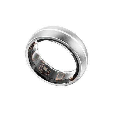 Silver aura ring pro x with electronic components