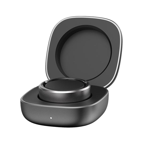 Black Aura Ring in a charging case