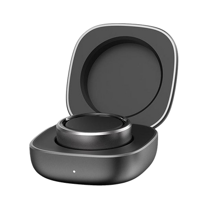 Black Aura Ring in a charging case